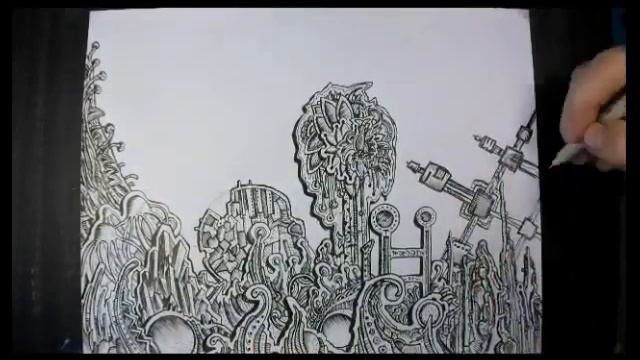 Cool abstract drawing made with pen (time-lapse)