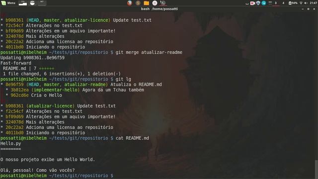 Tutorial de Git - Fazendo merge