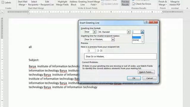 Microsoft Word 2016 Lecture-22, Writing Multiple Letters Cont...