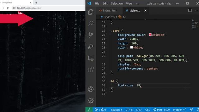 Swing Animation Using HTML & CSS