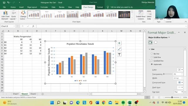 Tutorial membuat histogram grafik pada microsoft excel.