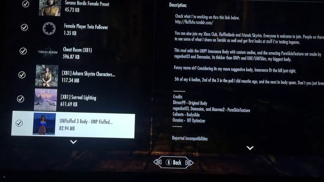 Skyrim SE XB1 list of mods Im using.