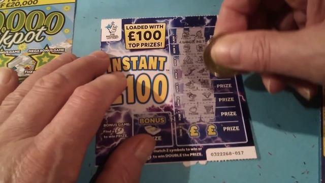 Scratchcard Friday game...£250,000 Red..Instant £100...Monopoly..£20,000 Green..Full £500's