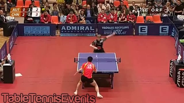 Ma Long 18 years Vs Werner Schlager : Match 3 World Champion Warmup 2007