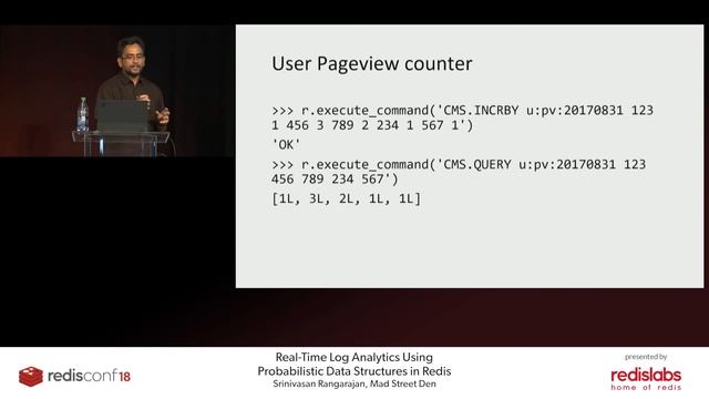 Real Time Log Analytics Using Probabilistic Data Structures in Redis