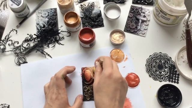 ATC Scrapbooking. Step-by-step For “Fantasy” . “Magic Black”