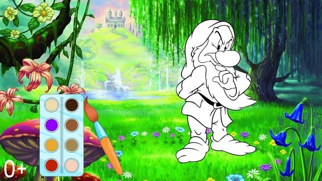 Мультик раскраска. Детские онлайн раскраски из мультфильма Белоснежка