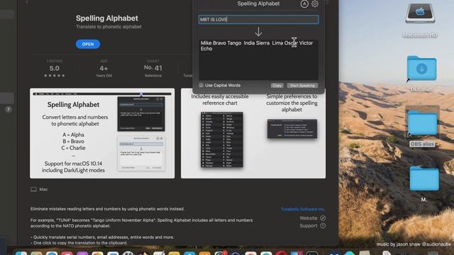 Spelling Alphabet Translate to phonetic alphabet Mac App Store Basic Overview [MAC]