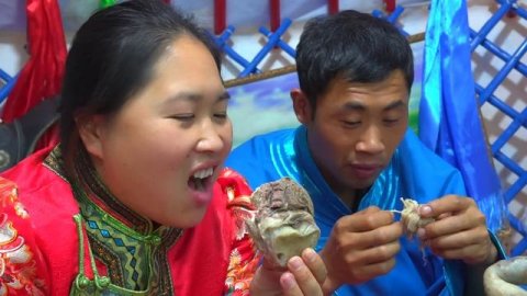 胖妹在大草原上彻底放飞自我,5种肉配雪炖起来可真香,最后直接端起喝汤太过瘾!【陈说美食】