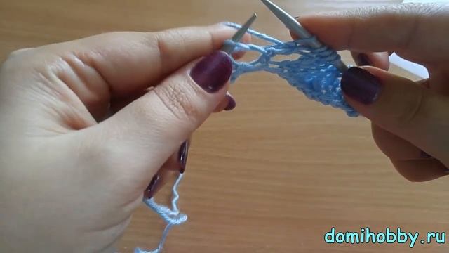 Волнистый ажурный узор спицами