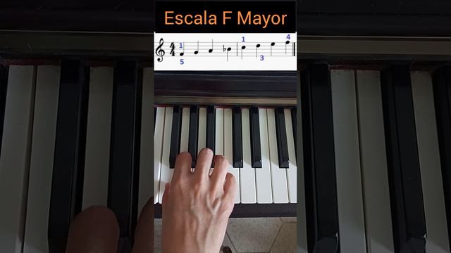 Escala F Mayor 😉 -DIGITACION PIANO- 🎹👌#piano #teoriamusical