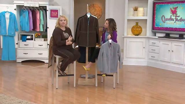 Quacker Factory Rhinestone Zip Front Jacket with Seam Detail with Courtney Cason
