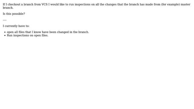 use code inspections in PHPstorm to review a branch or pull request