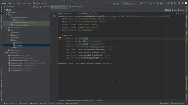 Mengganti Hello World & Text pada Layout Atas di Android Studio