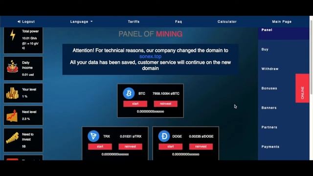 ОБЛАЧНЫЙ МАЙНИНГ БЕЗ ВЛОЖЕНИЙ ! ДОЛЛАР В ПОДАРОК! sonex mining  обзор отзыв 29 апреля 2020 год