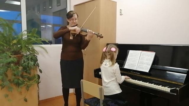 Мангу Елизавета, ф-но. Коренева Е. Д., скрипка. Прохоровская ДШИ.