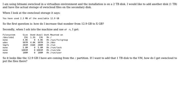Add disk to (and increase size of) bitnami owncloud storage