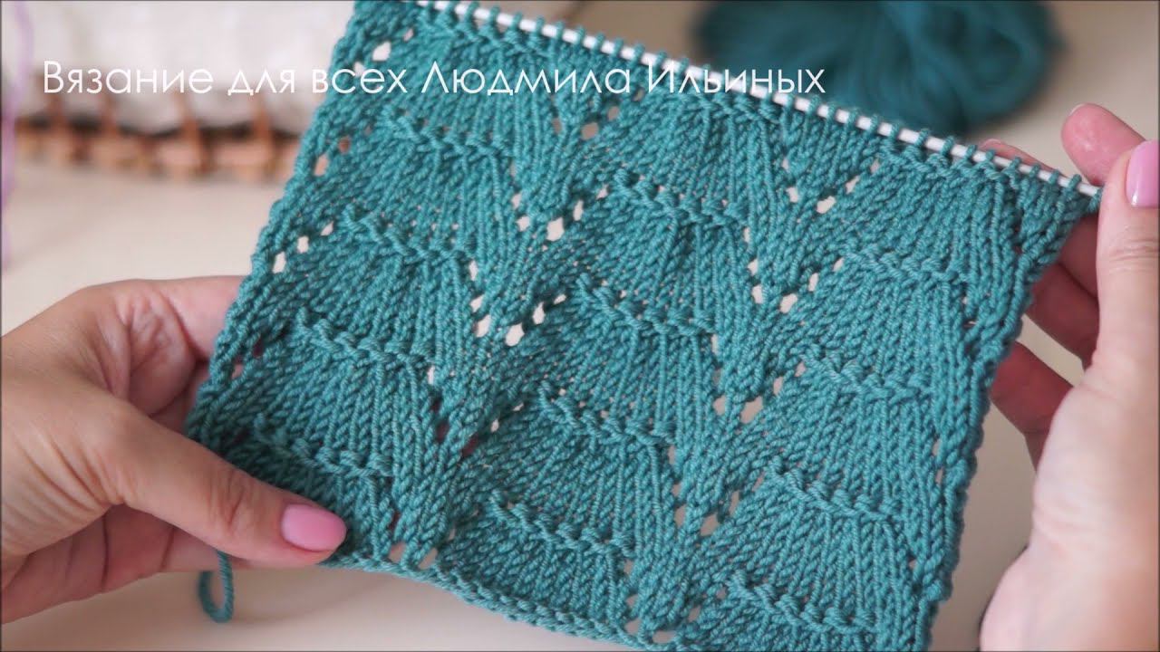 Шикарный ажурный узор спицами для кардигана