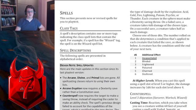 Demons of One D&D: PHB Playtest 7 - Spells