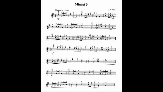 Suzuki violin book vol 1 Minuet 3 piano accompaniment