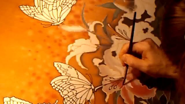 Seidenmalerei von Svetlana Salitan. Silk art. Батик. Pintura en seda, ציור משי , 絹の絵画
