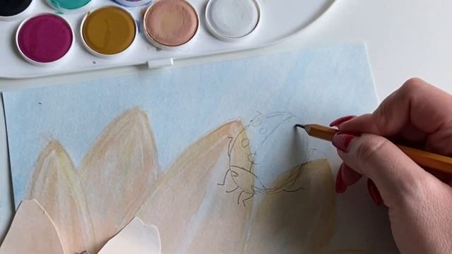 Летний объёмный рисунок АКВАРЕЛЬЮ рисуем божью коровку 
УЧИМСЯ РИСОВАТЬ
