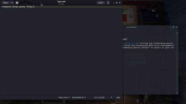 Configure HTTP/HTTPS proxy for apt manager in kali linux