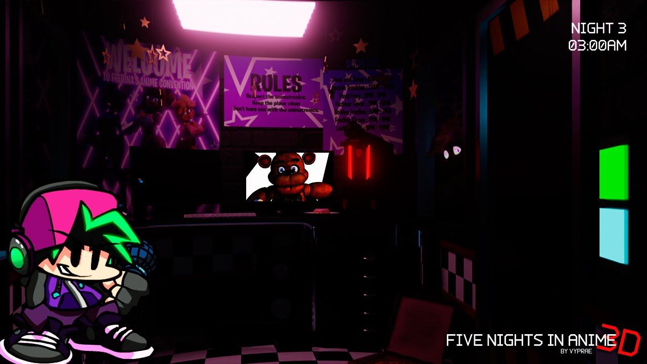 Вот и веселье-Five Nights In Anime 3D