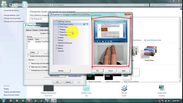 Synaptics TouchPad Settings