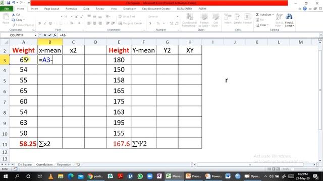 Simple Correlation Manual + Excel