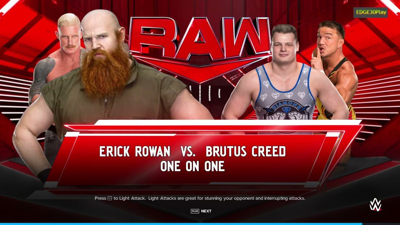 WWE2K24 Erick Rowan w/ Dexter Lumis vs Brutus Creed w/ Chad Gable