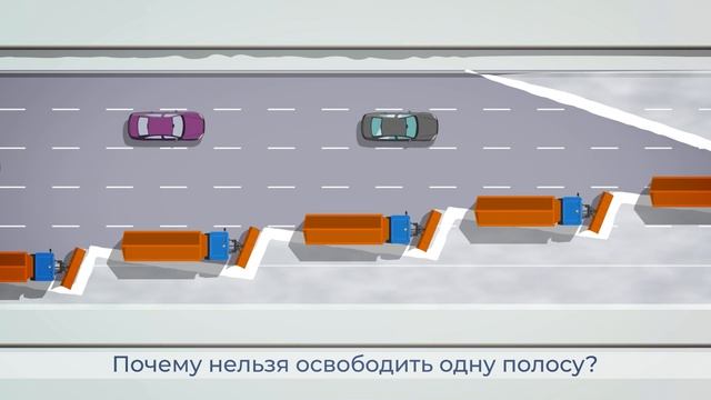 Почему снегоуборочная техника на магистрали идет сразу по всем полосам?