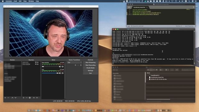 using handbrakecli and handbrake watcher with OBS