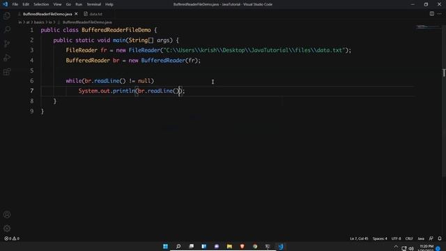 Buffered Reader Class to Read Data from Text File in Java | Java Tutorial For Beginners | Java Inpu