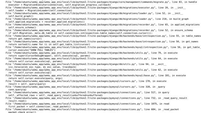 Django: django.db.utils.InternalError: 1046 uNo database selected