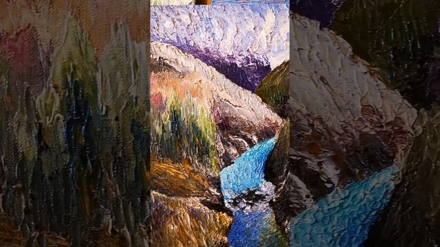 Горное ущелье, холст 40*40см Автор Дмитрий Асеев
