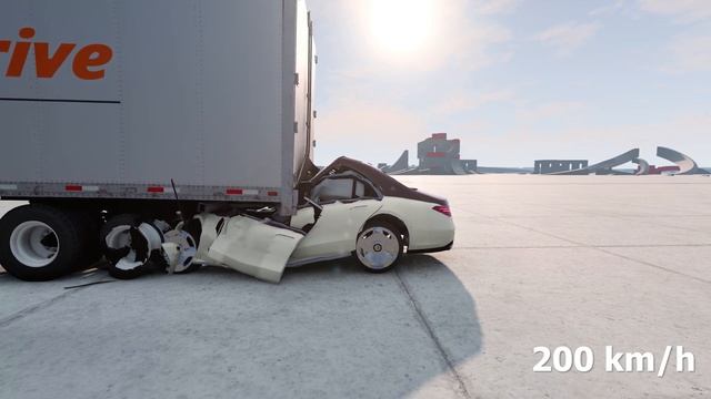 Mercedes-Maybach S680 W223 vs Mercedes-Benz S600 W140 vs Trailer?200 kmh?BeamNG.drive CRASH test