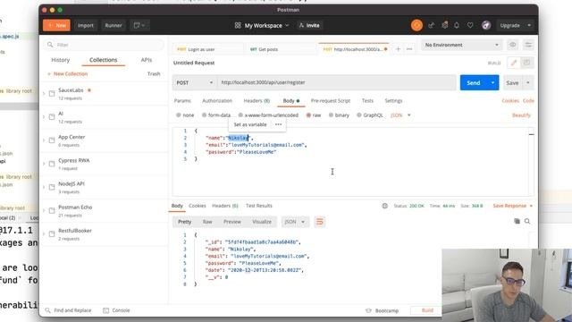 Coding and testing an authentication API NodeJs  Cypress Step-by-Step Tutorial