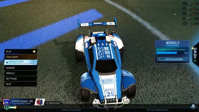 Sonic the Hedgehog Custom Rocket League Decal Demo