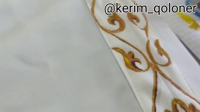 Кимешекті безендіру. Матаға сурет салу