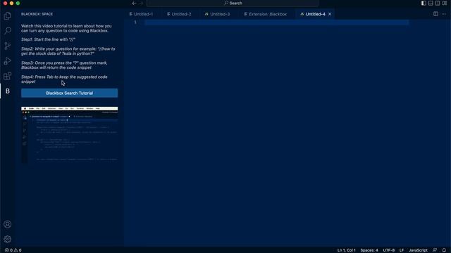 Guide to enable the Blackbox Code Search on VS Code