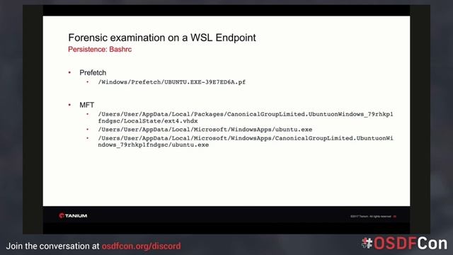 Investigating Windows Subsystem for Linux (WSL) Endpoints, Asif Matadar, OSDFCon 2020