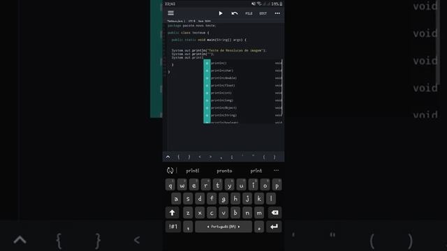Java N-IDE teste resolução 1m