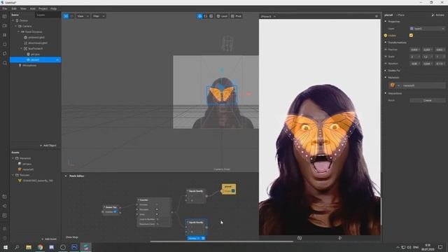 SPARK AR/как по ТАПУ убрать маску или элементы.ИНСТРУКЦИИ.БАБОЧКА НА ЛИЦЕ