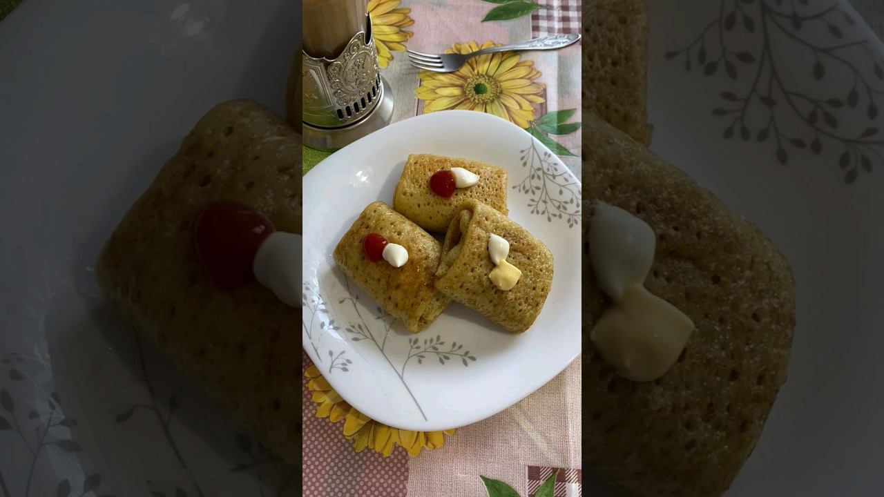 На завтрак у меня сегодня блинчики с мясом и цикорий