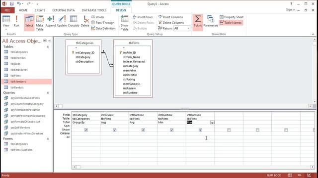 Aggregate Queries in Access (Totals Queries)