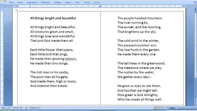 Урок 8.3 Стихотворение All Things Bright And Beautiful
