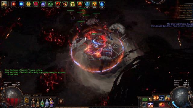 [POE 3.20] Shockwave Totem Hierophant Boss fight (Uber Sirus)