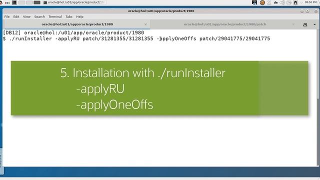 Install and Patch with OUI Oracle Universal Installer in one action to Oracle 19c