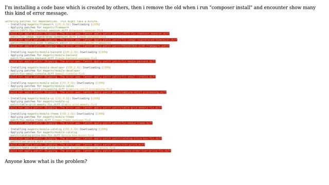 Magento: Could not apply patch! Skipping. The error was: Cannot apply patch XXXXXXXXXX.diff
